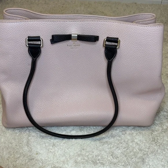 NWOT Kate Spade Pink Tote with Black Bow Accents - Picture 2 of 14